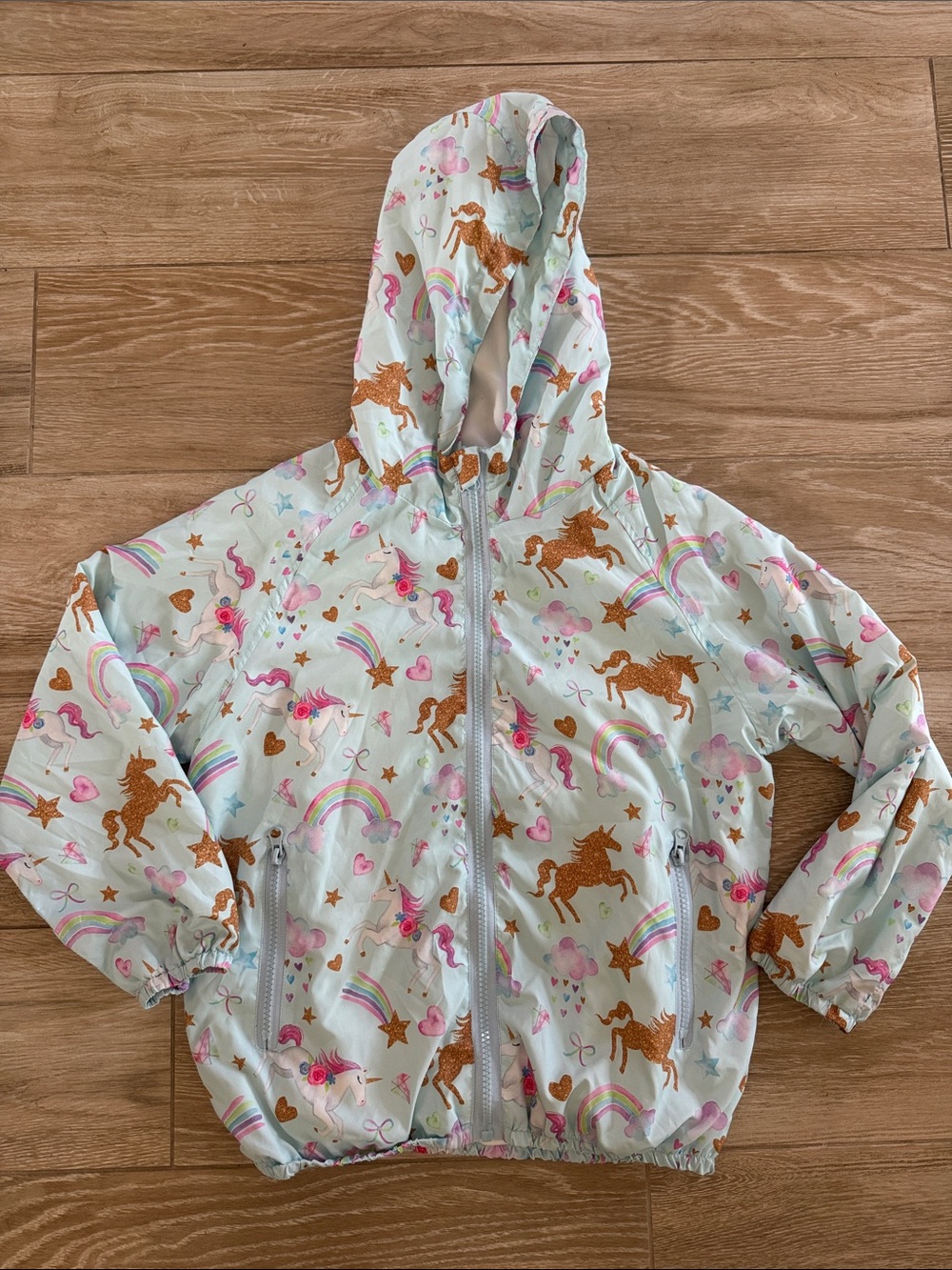 Welaken Rainbows and Unicorns Girls Windbreaker 8-10